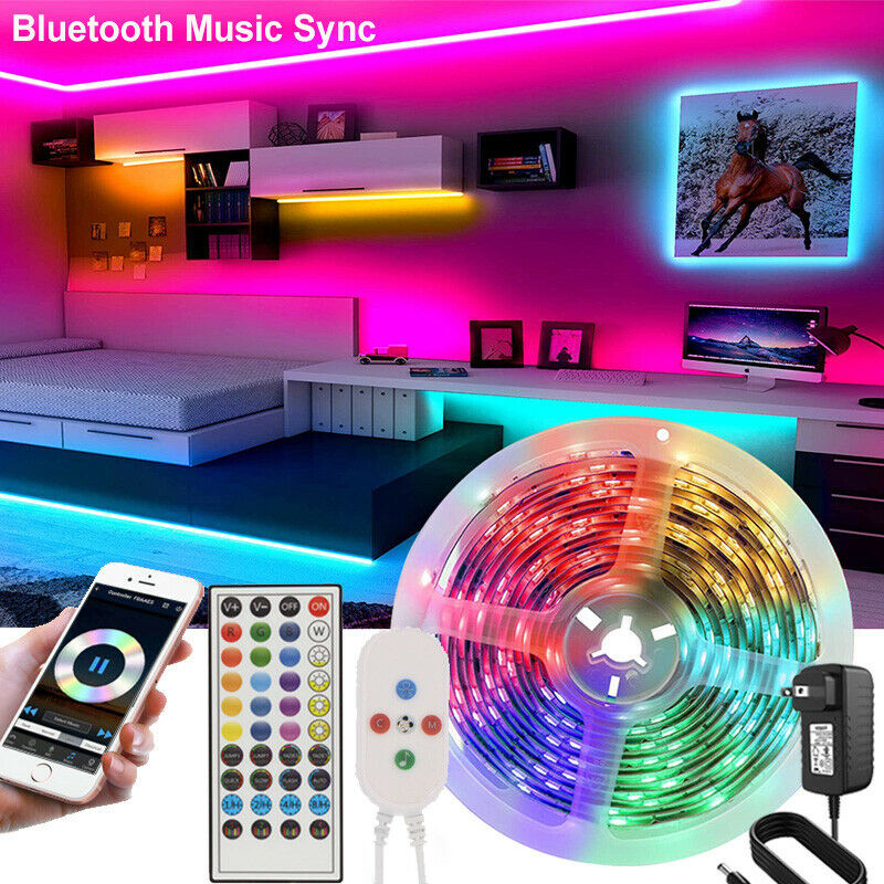 Bluetooth LED Strip Lights Light Color Changing with Remote Control