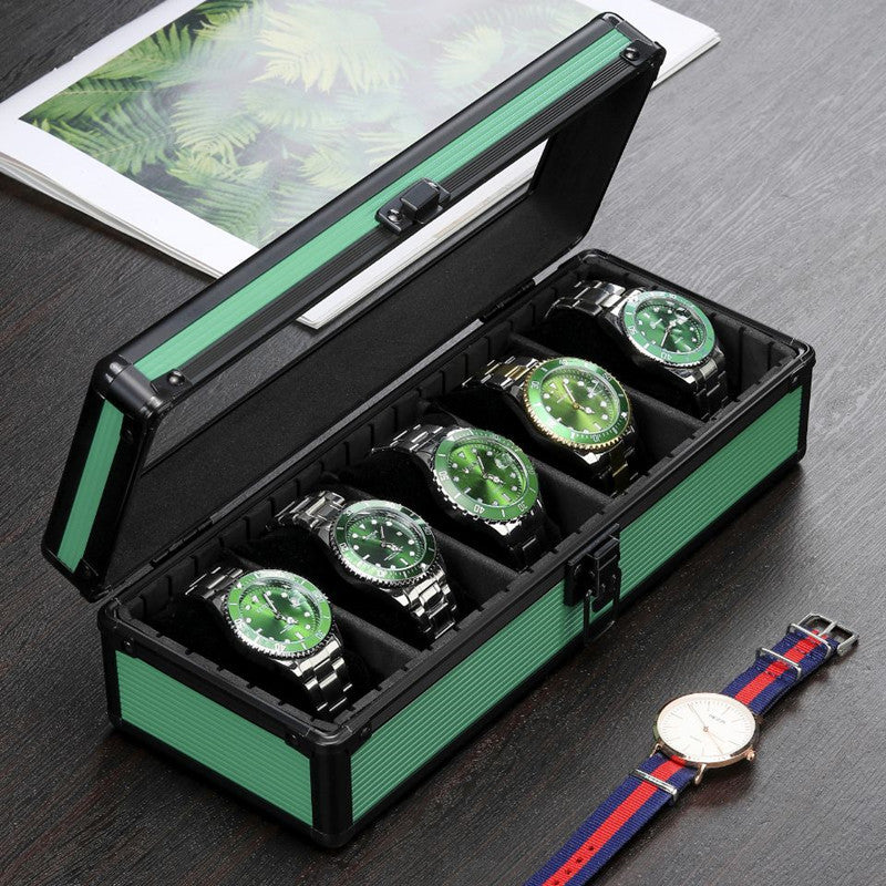 Watch Storage Box Aluminum Clear Cover