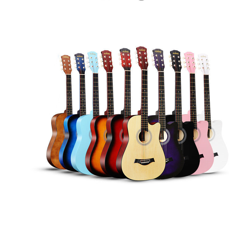 Guitar Folk Musical Instrument Full Basswood Bright Light