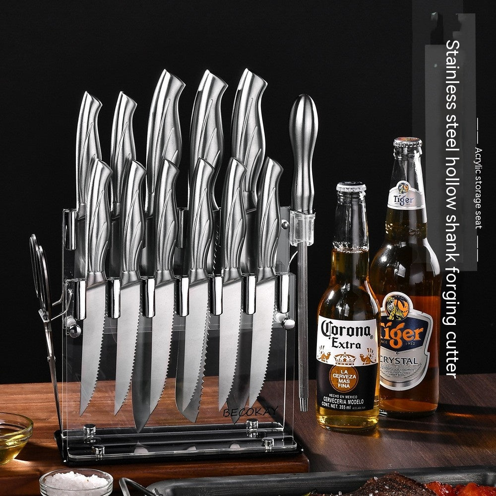 13-piece Stainless Steel Hollow Handle Kitchen Knife Set