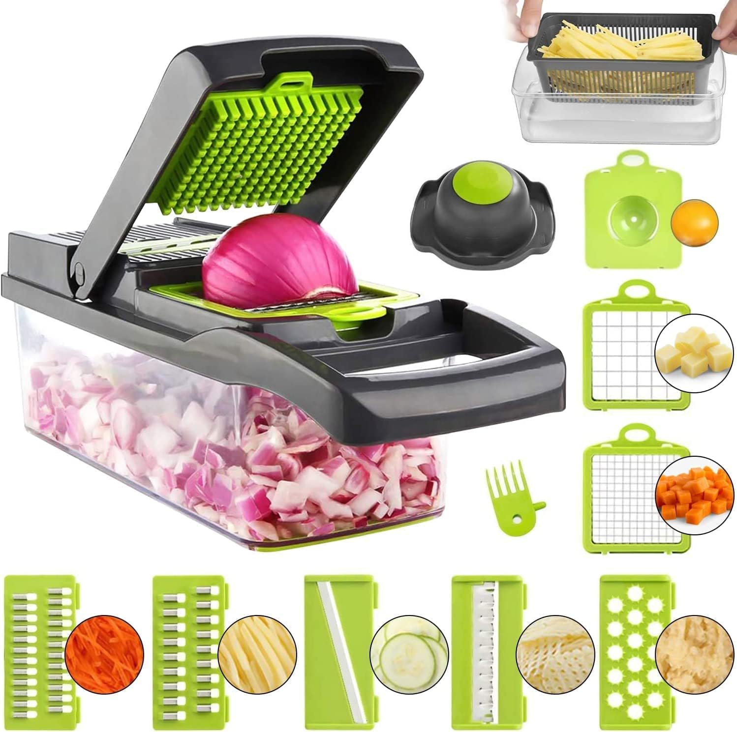 Vegetable Cutter Kit with 22 Pieces in Stainless Steel