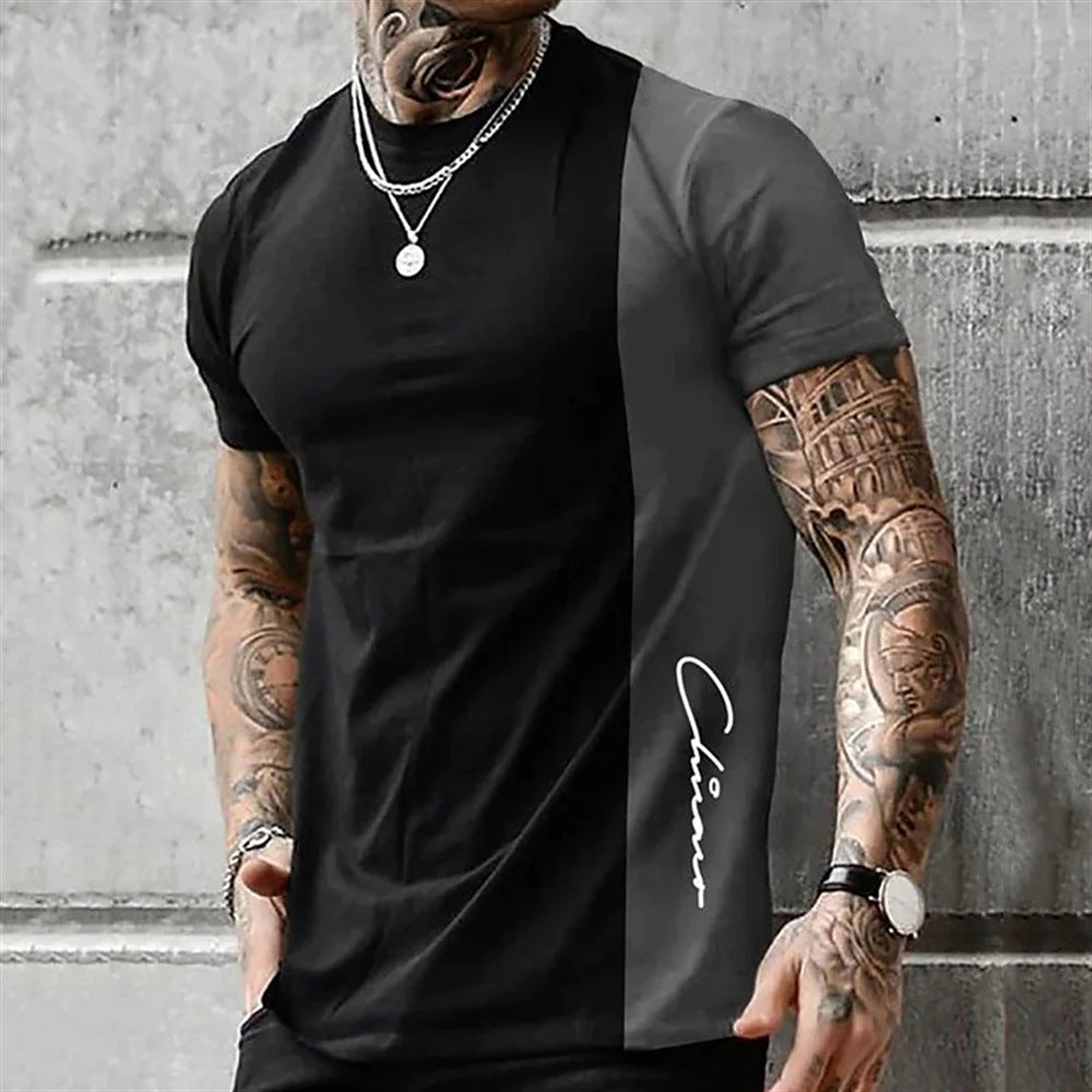 Men's Casual Short Sleeve Polyester T-Shirt