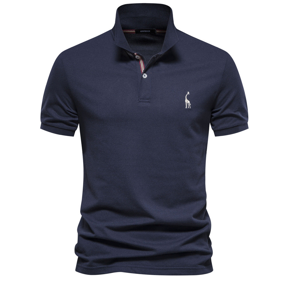 Men's Embroidered Basic Polo Collar T-Shirt