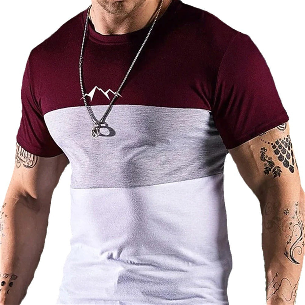 Men's Casual Short Sleeve Polyester T-Shirt