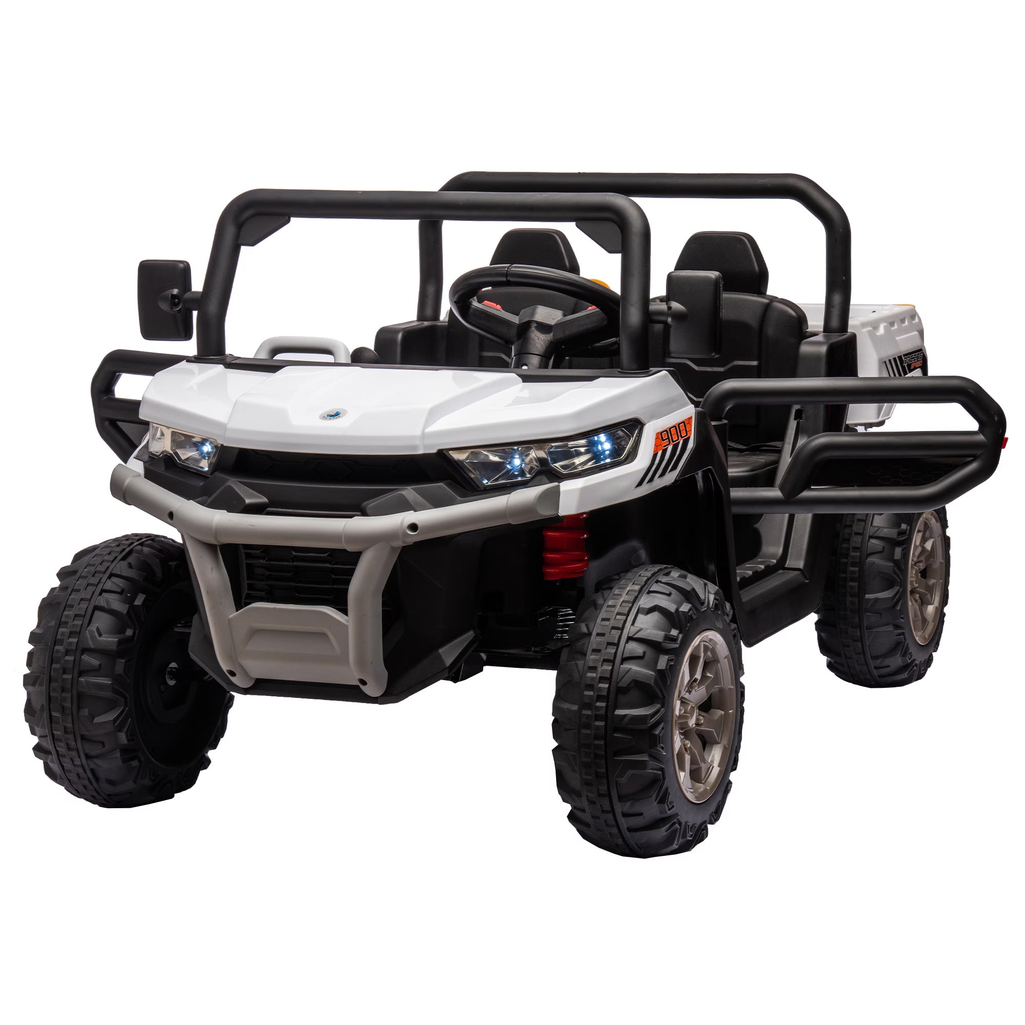 24V passenger truck, 2 seater UTV with 2x200W motor, dump truck with bucket shovel.